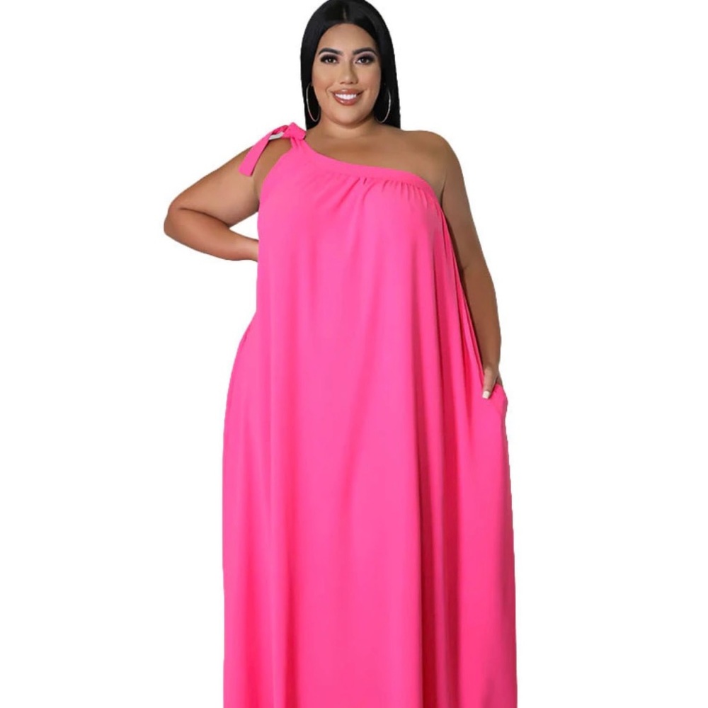 Tie on the shoulder maxi  dress